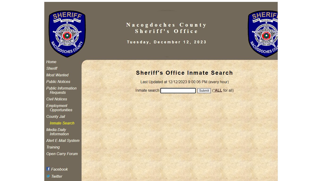 Nacogdoches County Jail Inmate Search
